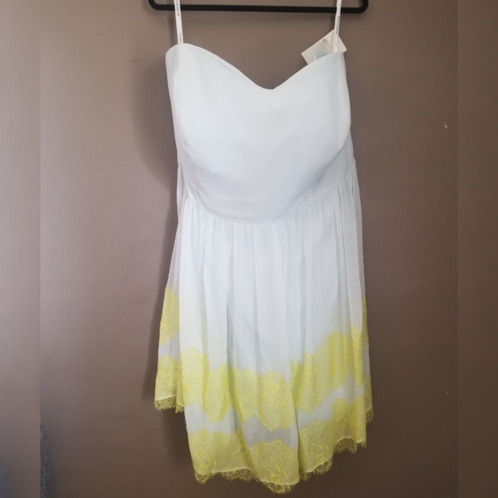 David's Bridal Short Strapless Dress